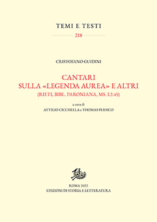 Cantari sulla «Legenda aurea» e altri (Rieti, Bibl. Paroniana, ms. I.2.45)