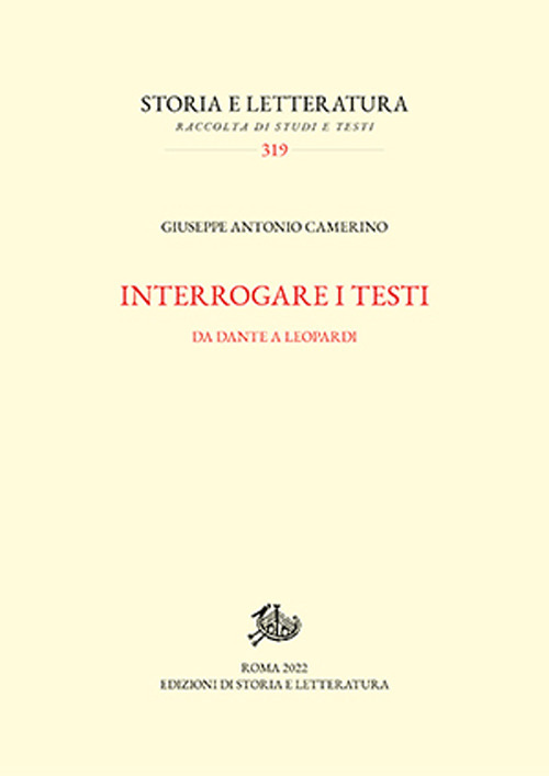 Interrogare i testi. Da Dante a Leopardi