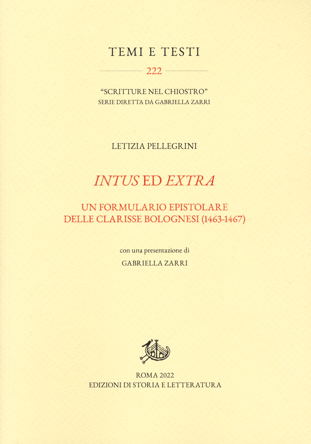 Intus ed extra. Un formulario epistolare delle clarisse bolognesi (1463-1467)