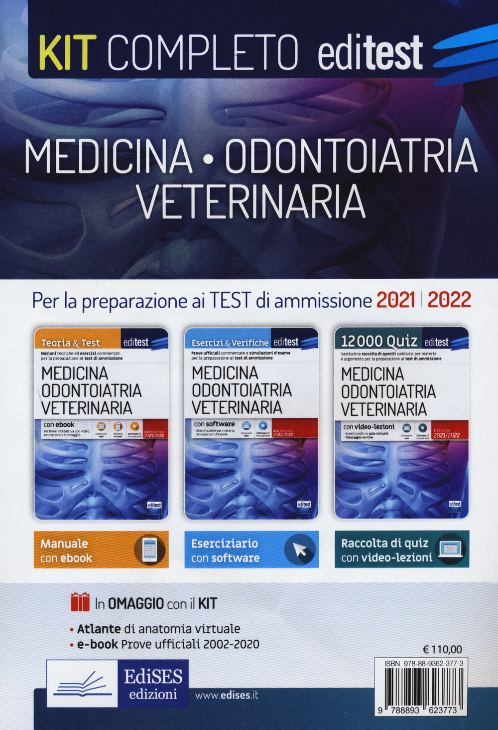 Kit completo medicina, odontoiatria, veterinaria. Teoria, esercizi svolti, prove ufficiali commentate e simulazioni d'esame per i test di accesso. Con ebook. Con espansione online. Con software di simulazione