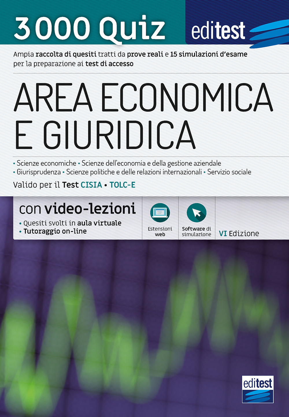 EdiTEST. Area economica e giuridica. 3000 quiz. Ampia raccolta di quesiti tratti da prove reali e 15 simulazioni d'esame per la preparazione ai test di accesso. Con software di simulazione