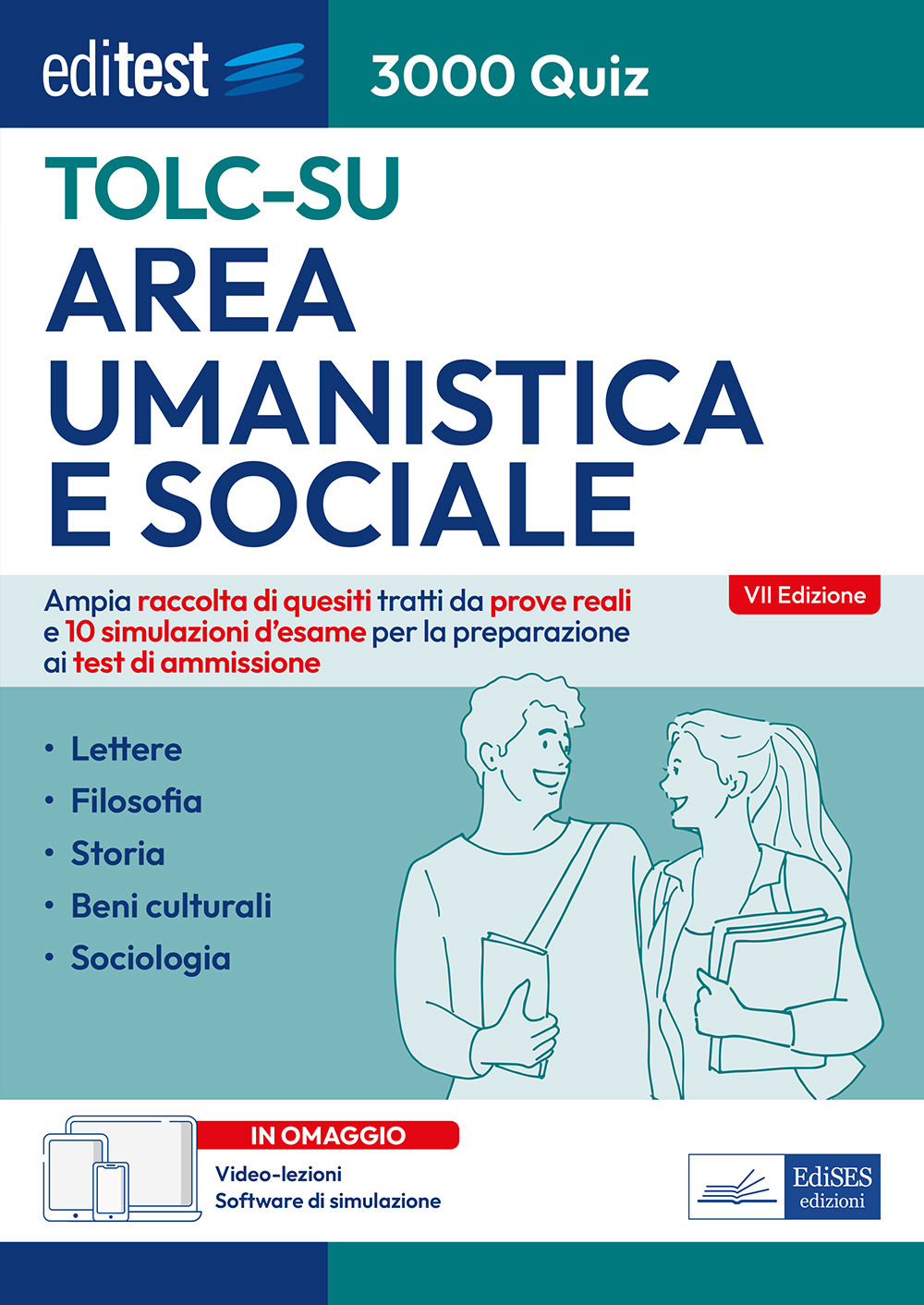 Editest TOLC-SU Area umanistica e sociale 3000 quiz. Ampia raccolta di quesiti tratti da prove reali e 10 simulazioni d'esame per la preparazione ai test di ammissione. Con software di simulazione