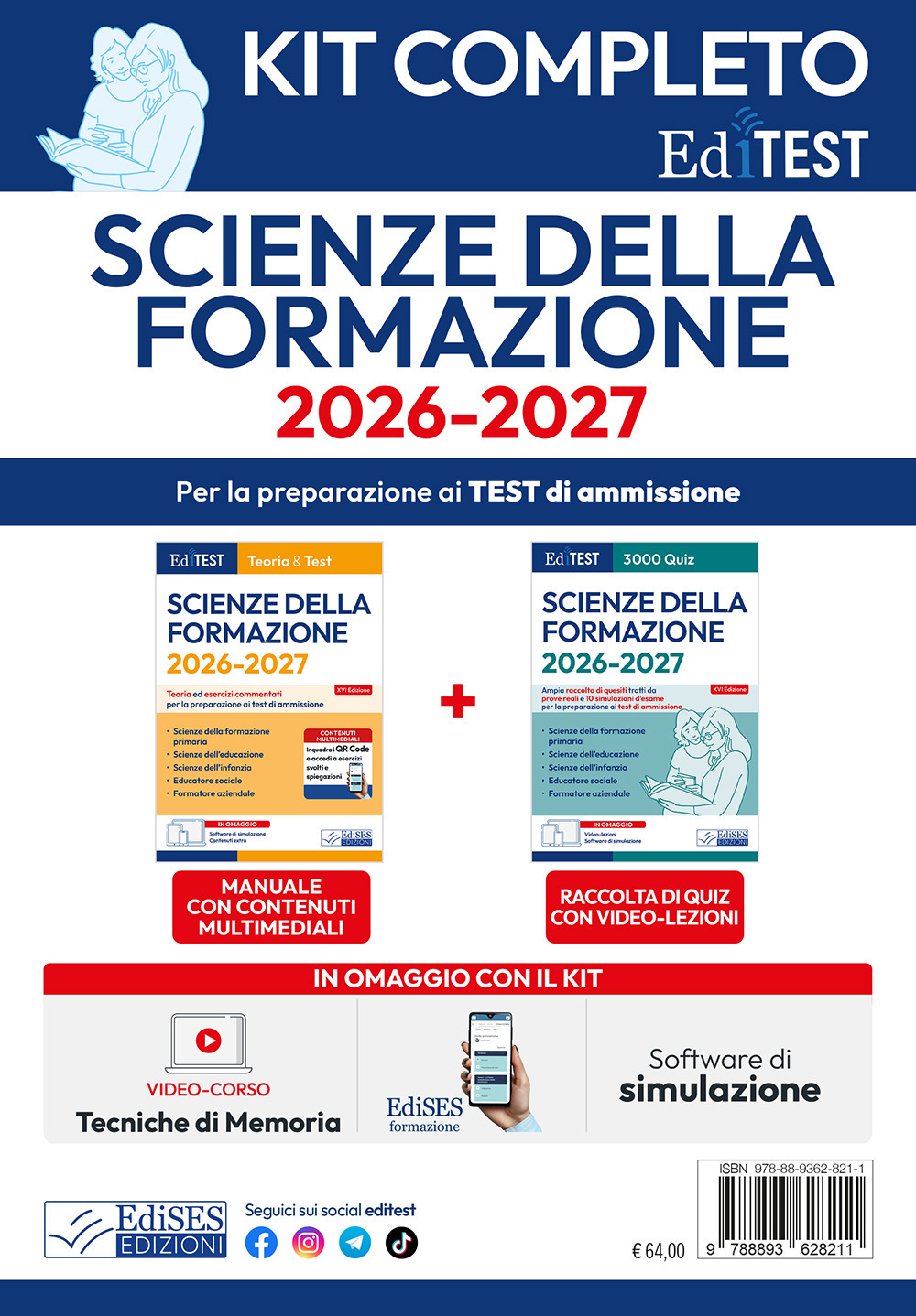 Kit completo EdiTEST Scienze della formazione. Con software di simulazione