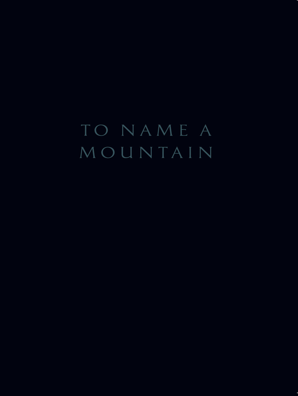 To name a mountain