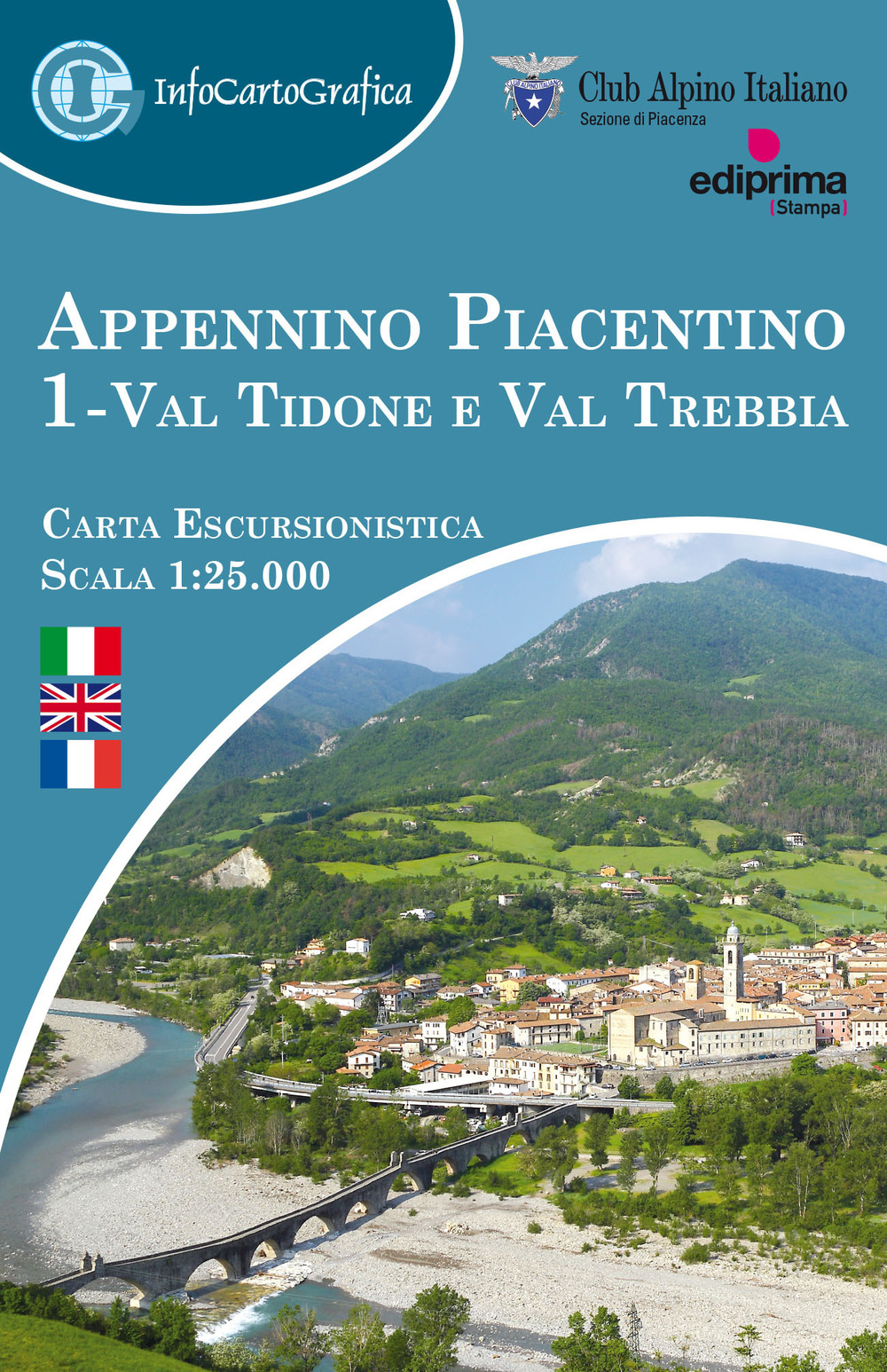 Appennino piacentino. Carta escursionistica 1:25.000. Ediz. italiana, inglese e francese. Con piccola guida. Vol. 1: Val Tidone e Val Trebbia
