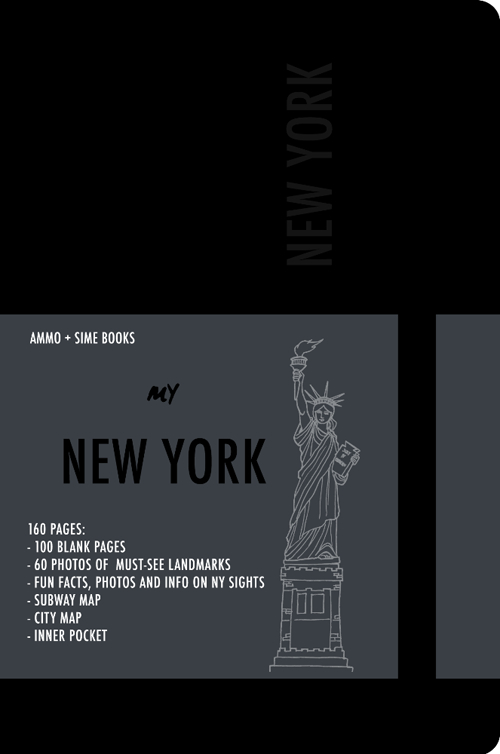 New York visula notebook. Black night