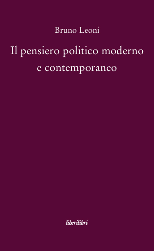 Il pensiero politico moderno e contemporaneo