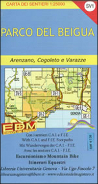 SV-1 parco del Beigua. Carte dei sentieri di Liguria