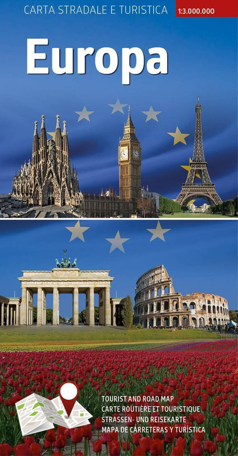 Carta stradale e turistica plastificata. Europa. 1:3.000.000