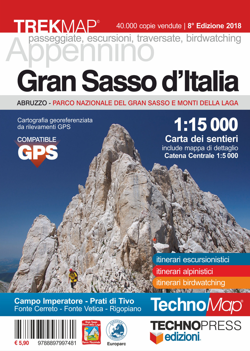 Gran Sasso d'Italia. Carta dei sentieri 1:15.000