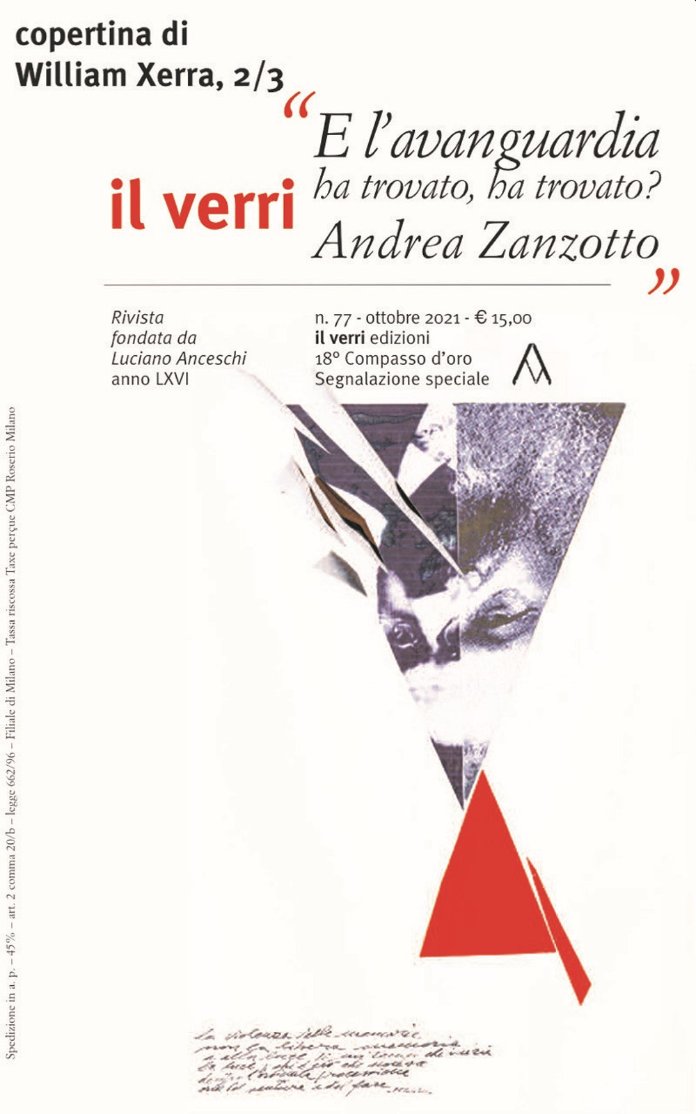 Il Verri (2021). Vol. 77: Andrea Zanzotto. E l'avanguardia ha trovato, ha trovato?