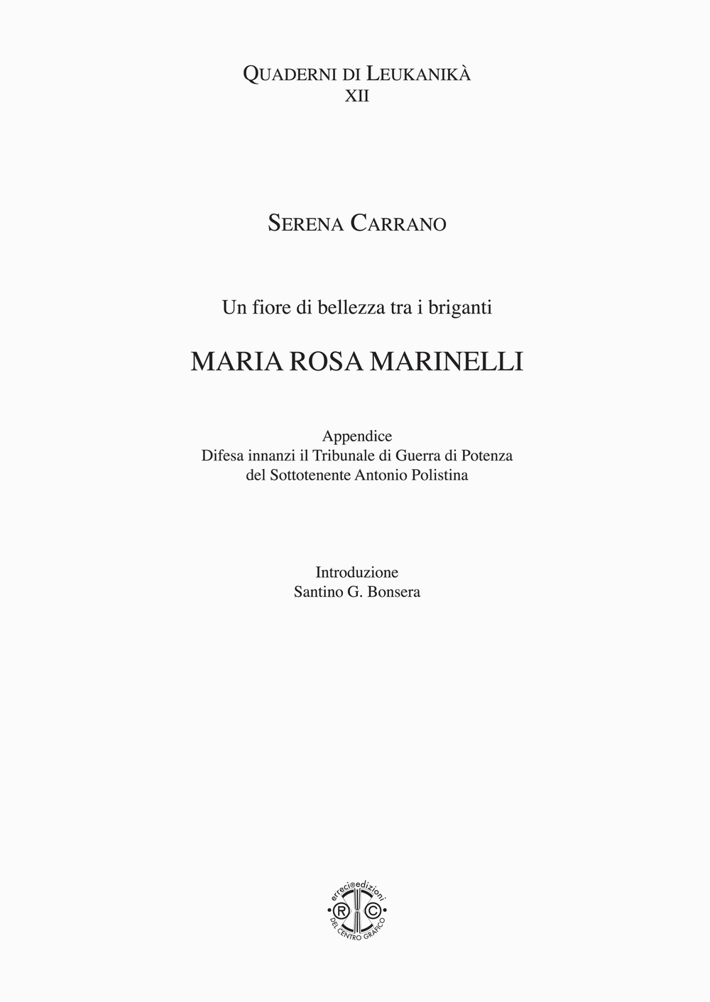 Un fiore di bellezza tra i briganti Maria Rosa Marinelli
