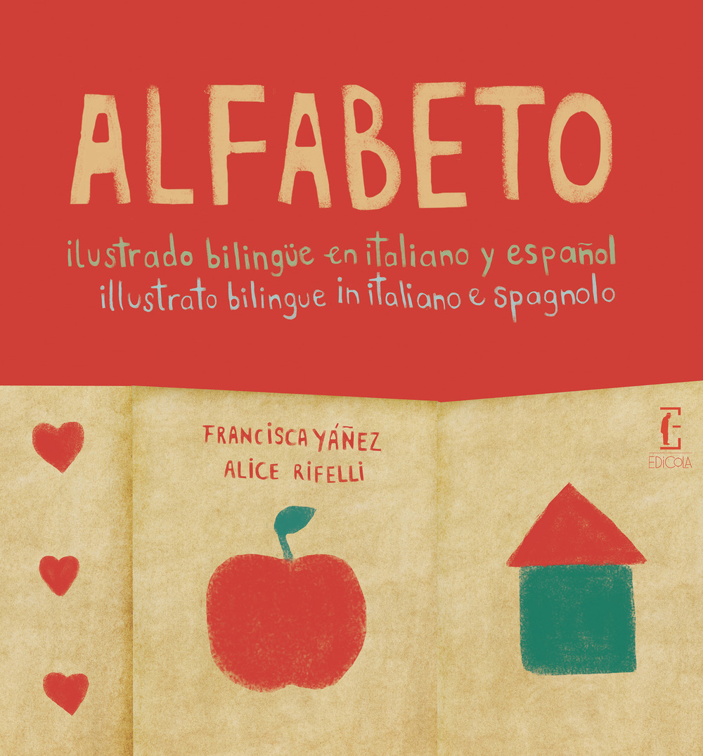 Alfabeto illustrato bilingue in italiano e spagnolo