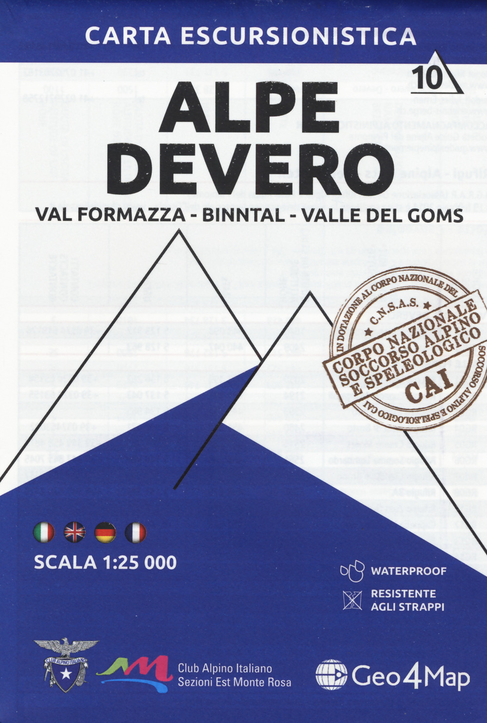 Carta escursionistica Alpe Devero. Val Formazza, Binntal, Valle di Goms 1:25.000