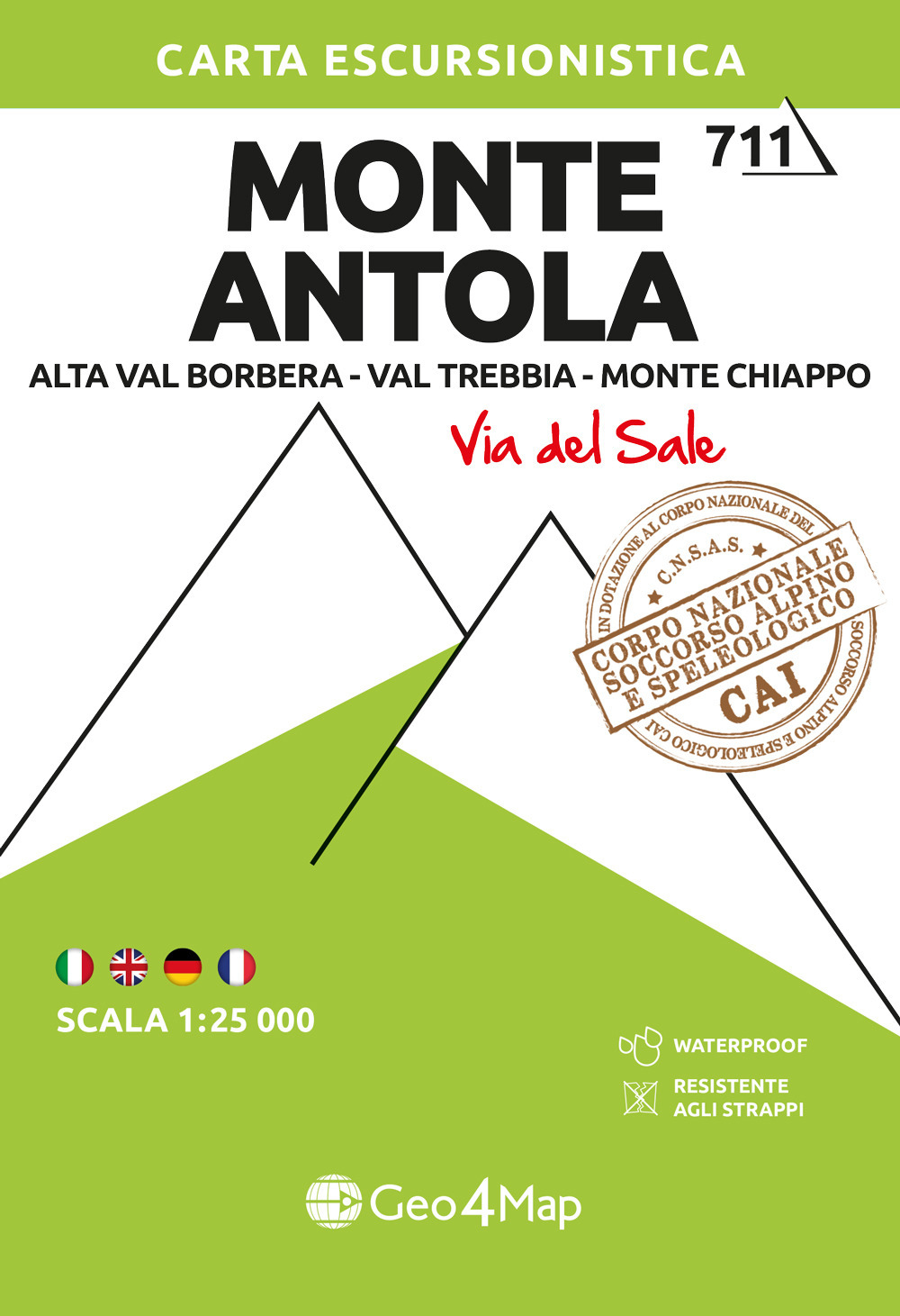 Monte Antola. Alta Val Borbera, Val Trebbia, Monte Chiappo. Carta escursionistica 1:25.000