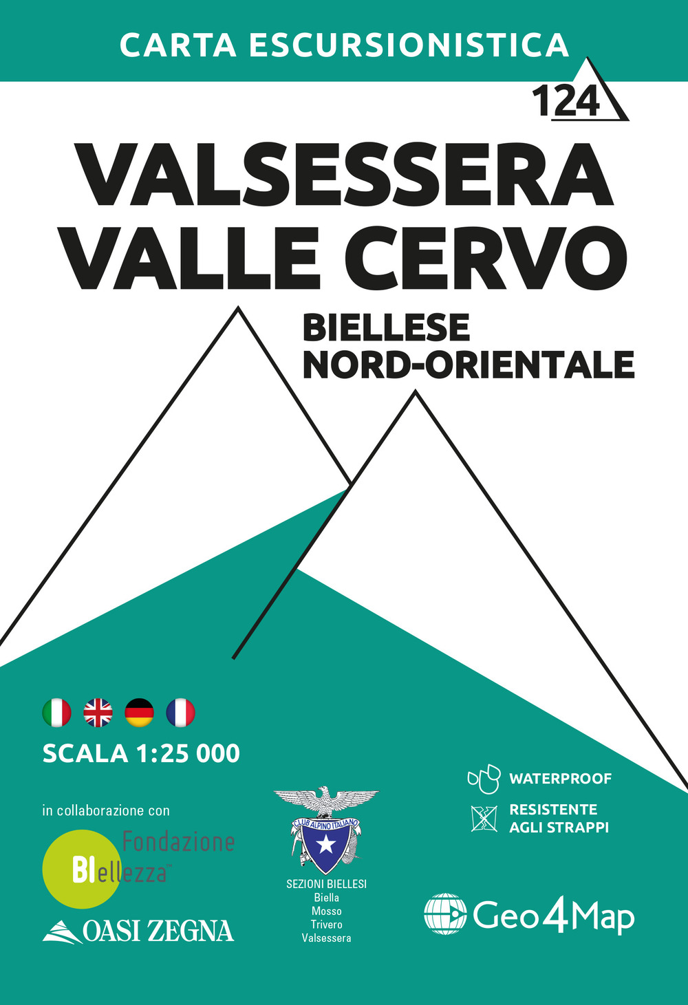 Valsessera Valle Cervo, Biellese nord-orientale. Carta escursionistica 1:25.000