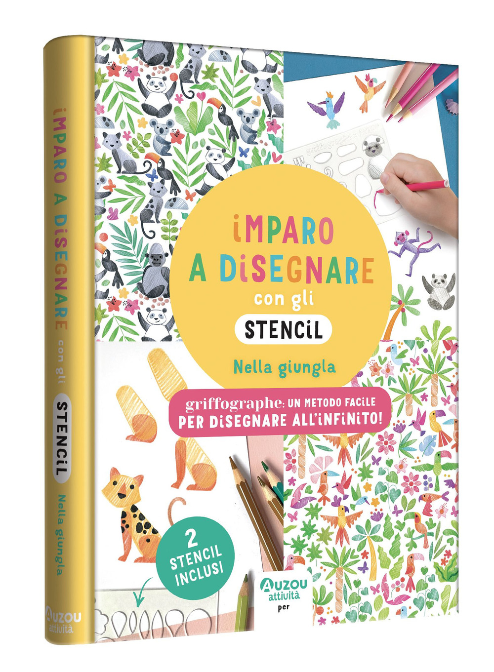 Nella giungla. Imparo a disegnare con gli stencil. Griffographe. Ediz. a colori. Ediz. a spirale. Con 2 stencil