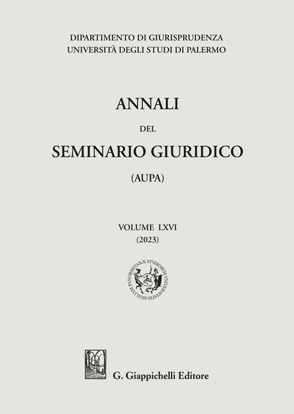 Annali del seminario giuridico dell'università di Palermo. Vol. 65