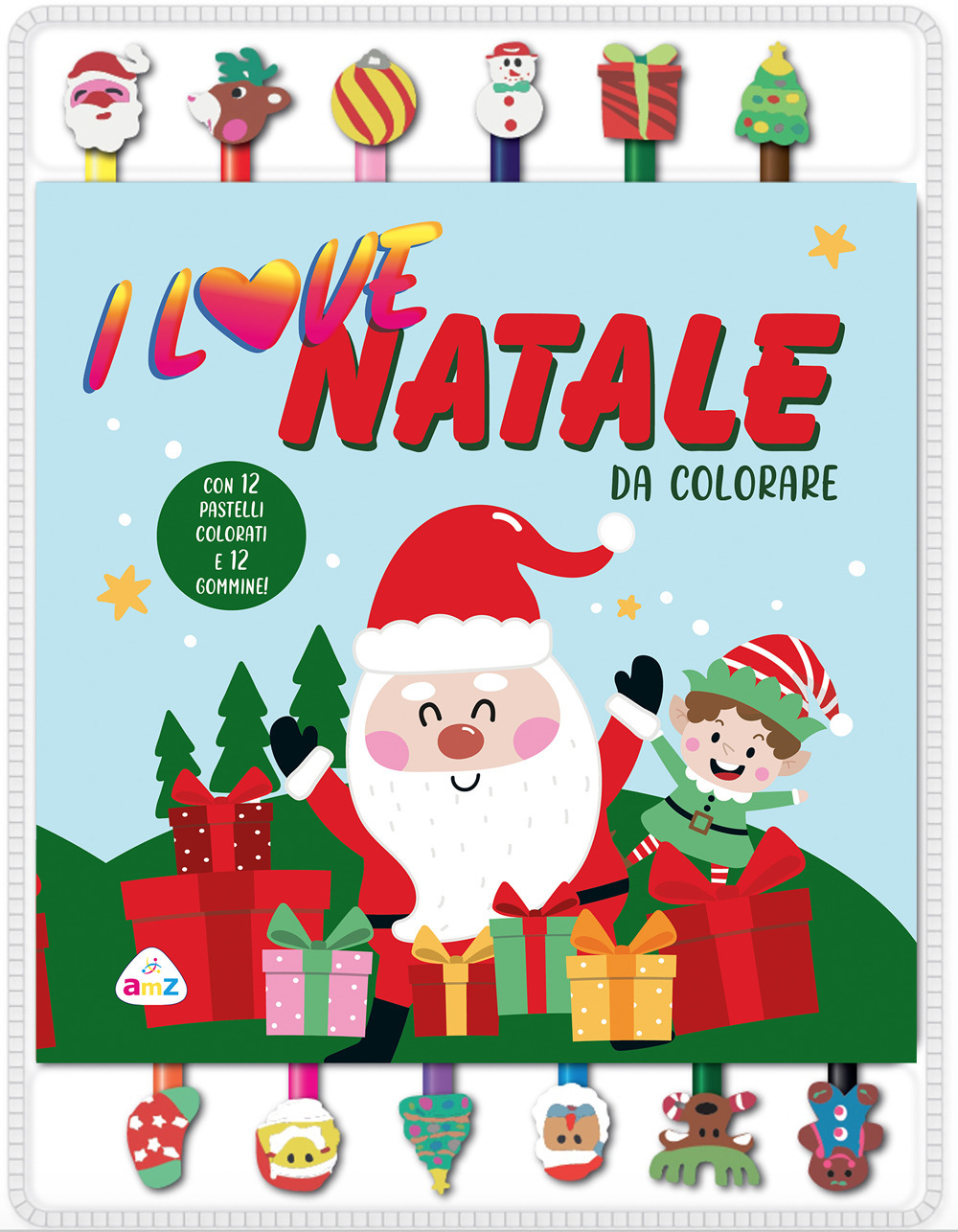 I love Natale da colorare. Ediz. illustrata. Con gommine