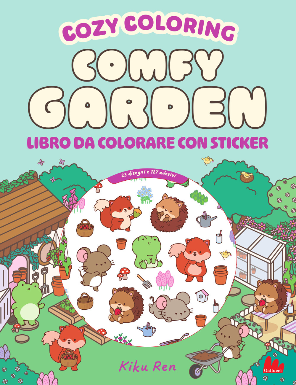 Comfy garden. Cozy coloring book. Con 127 Adesivi
