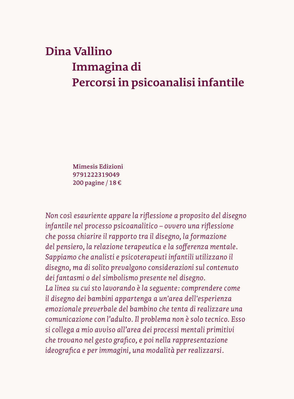 Immagina di. Percorsi in psicoanalisi infantile