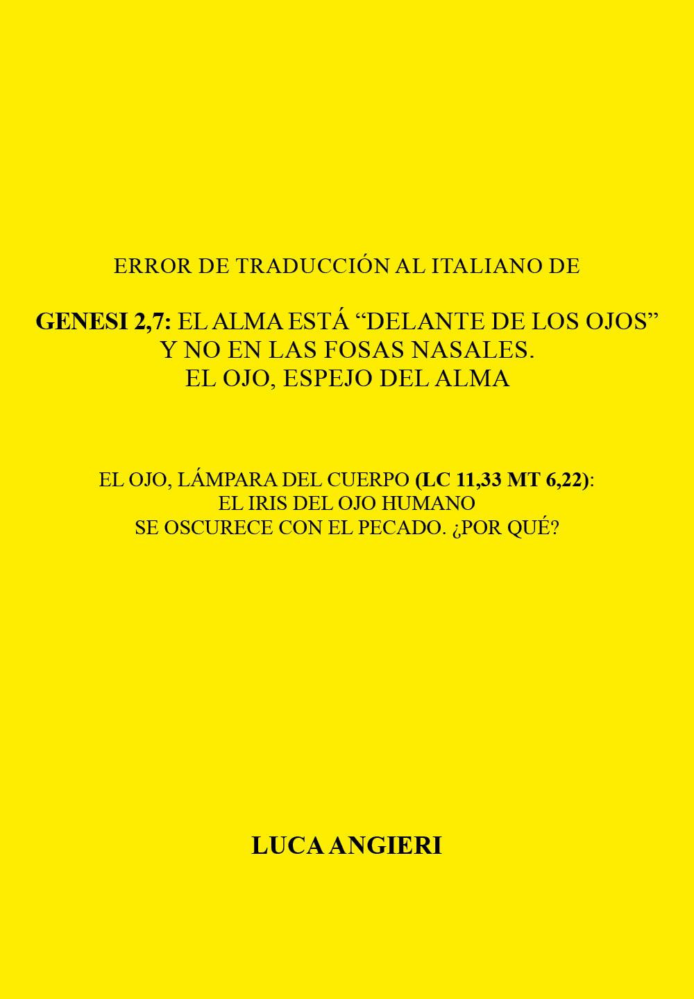 Error de traducción al italiano de Génesis 2,7: el alma está 