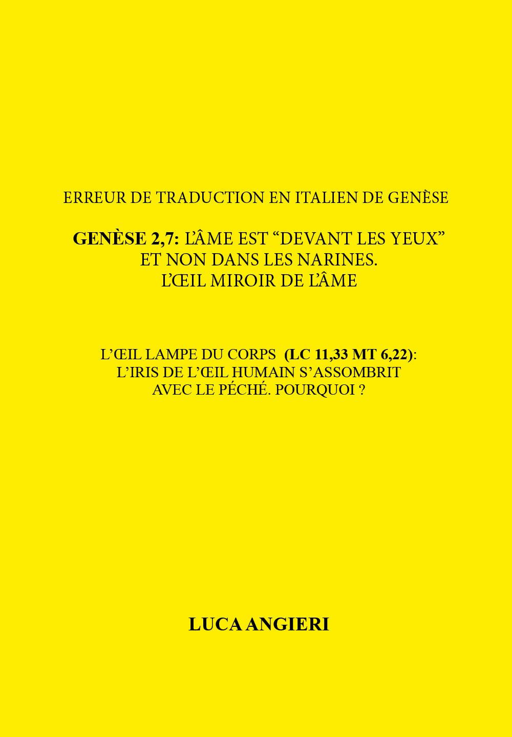 Erreur de traduction en italien de Genèse 2,7 : l'âme est 