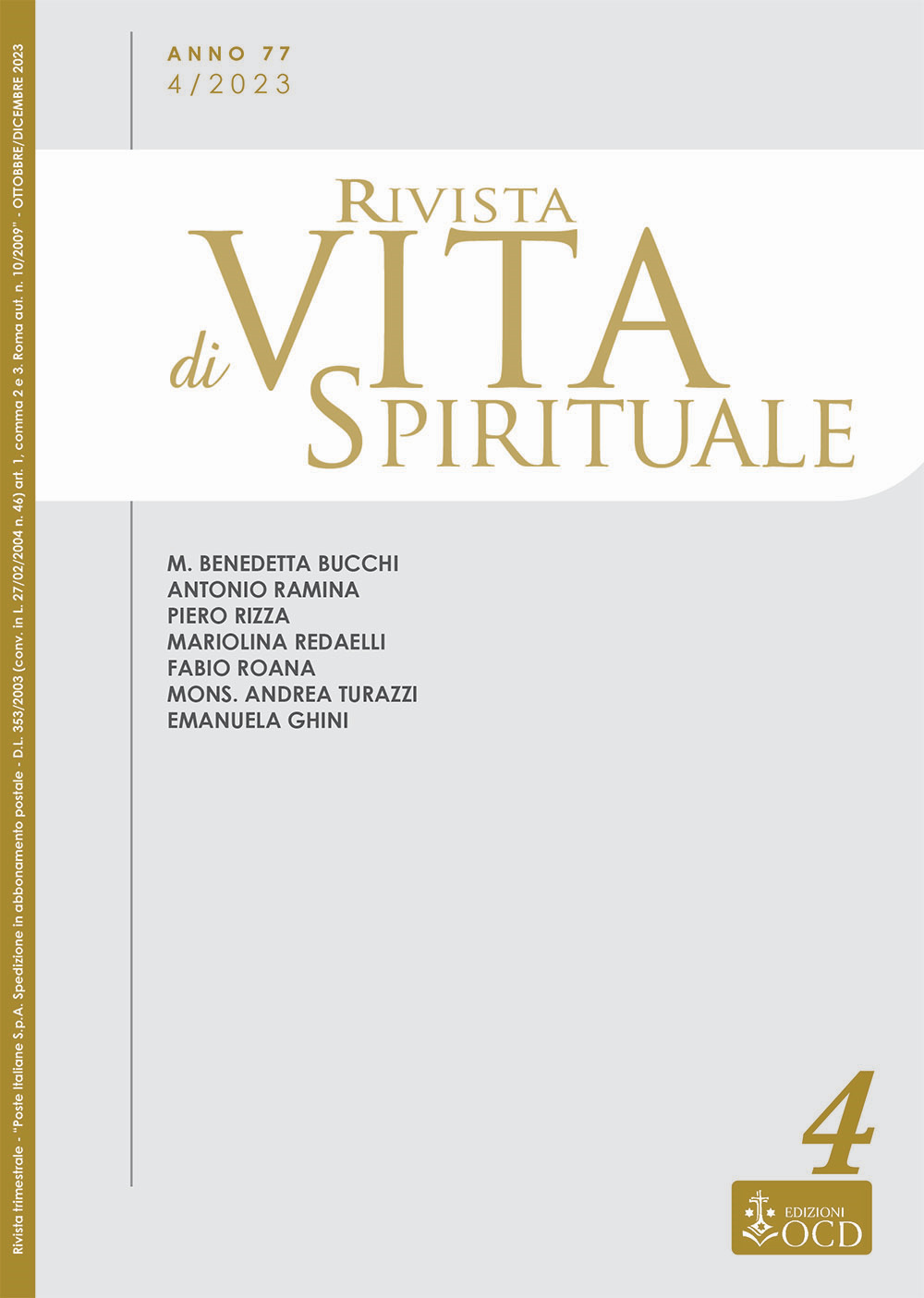 Rivista di vita spirituale (2023). Vol. 4