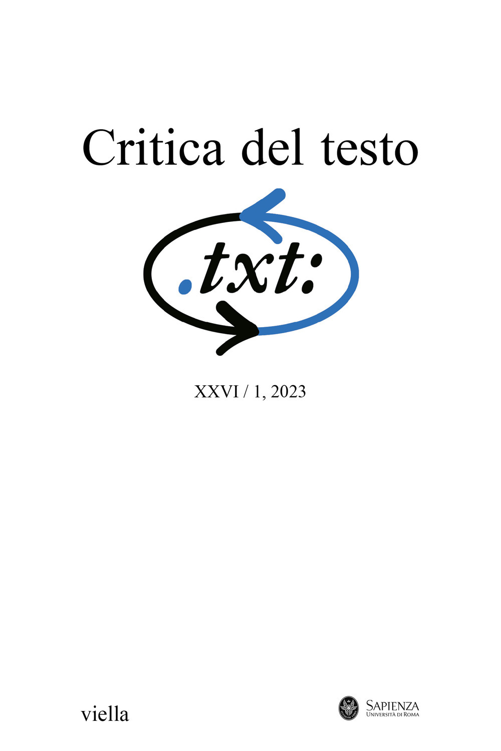 Critica del testo (2023). Vol. 26/1