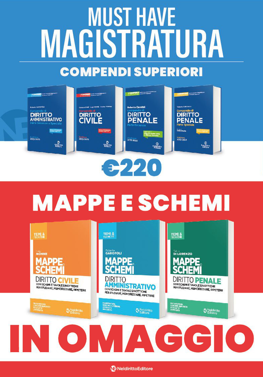 Must have magistratura: Kit 4 compendi superiori + 3 Mappe e schemi