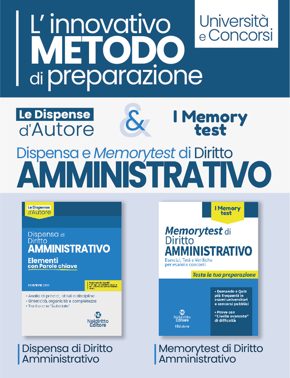 Kit dispensa d'autore: Dispensa di diritto amministrativo-Memorytest di diritto amministrativo. L'innovativo metodo di preparazione