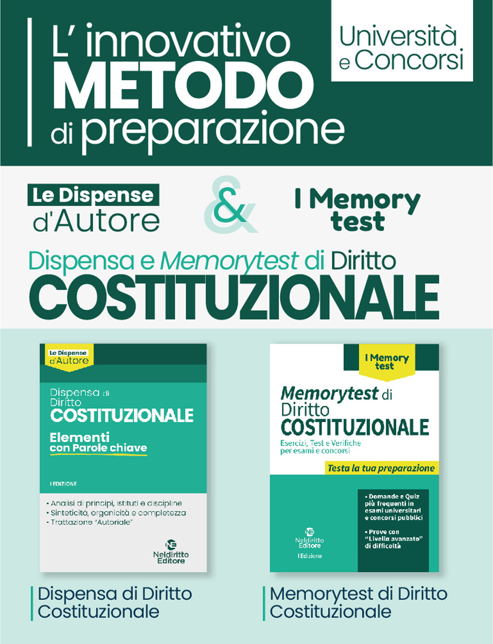 Kit dispensa d'autore: Dispensa di diritto costituzionale-Memorytest di diritto costituzionale. L'innovativo metodo di preparazione