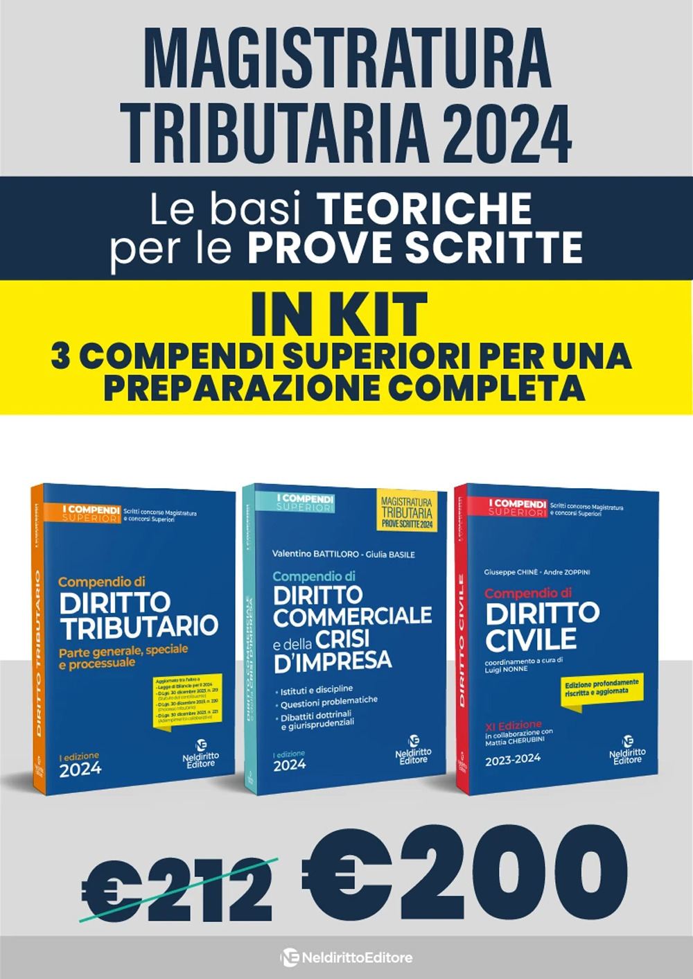 Kit le basi teoriche per la magistratura tributaria: 3 compendi superiori