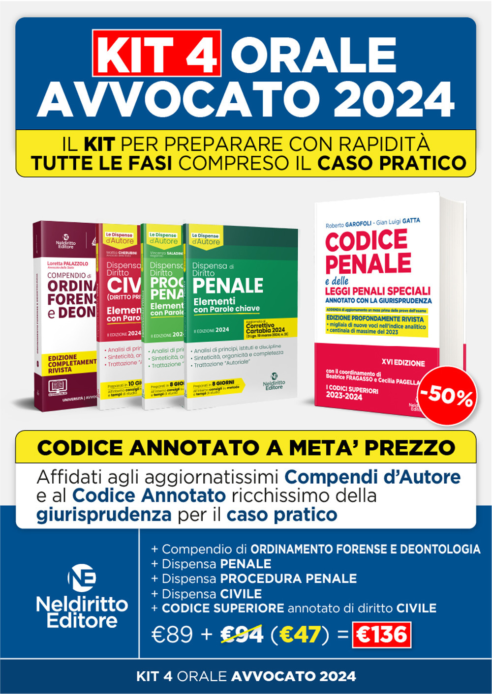 Speciale Orale Avvocato kit e dispense + 1 compendio + 1 codice penale (Penale, Ordinamento forense + Procedura penale + Civile)