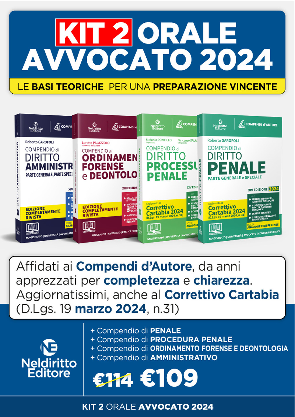 Speciale Orale Avvocato kit 4 compendi (Amministrativo, Ordinamento forense + Procedura penale + Penale)