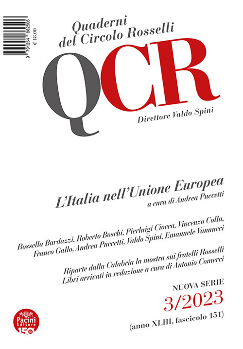 QCR. Quaderni del Circolo Rosselli (2023). Vol. 3: L' Italia nell'Unione europea