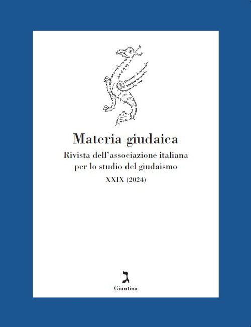 Materia giudaica. Rivista dell'Associazione italiana per lo studio del giudaismo (2024). Vol. 29