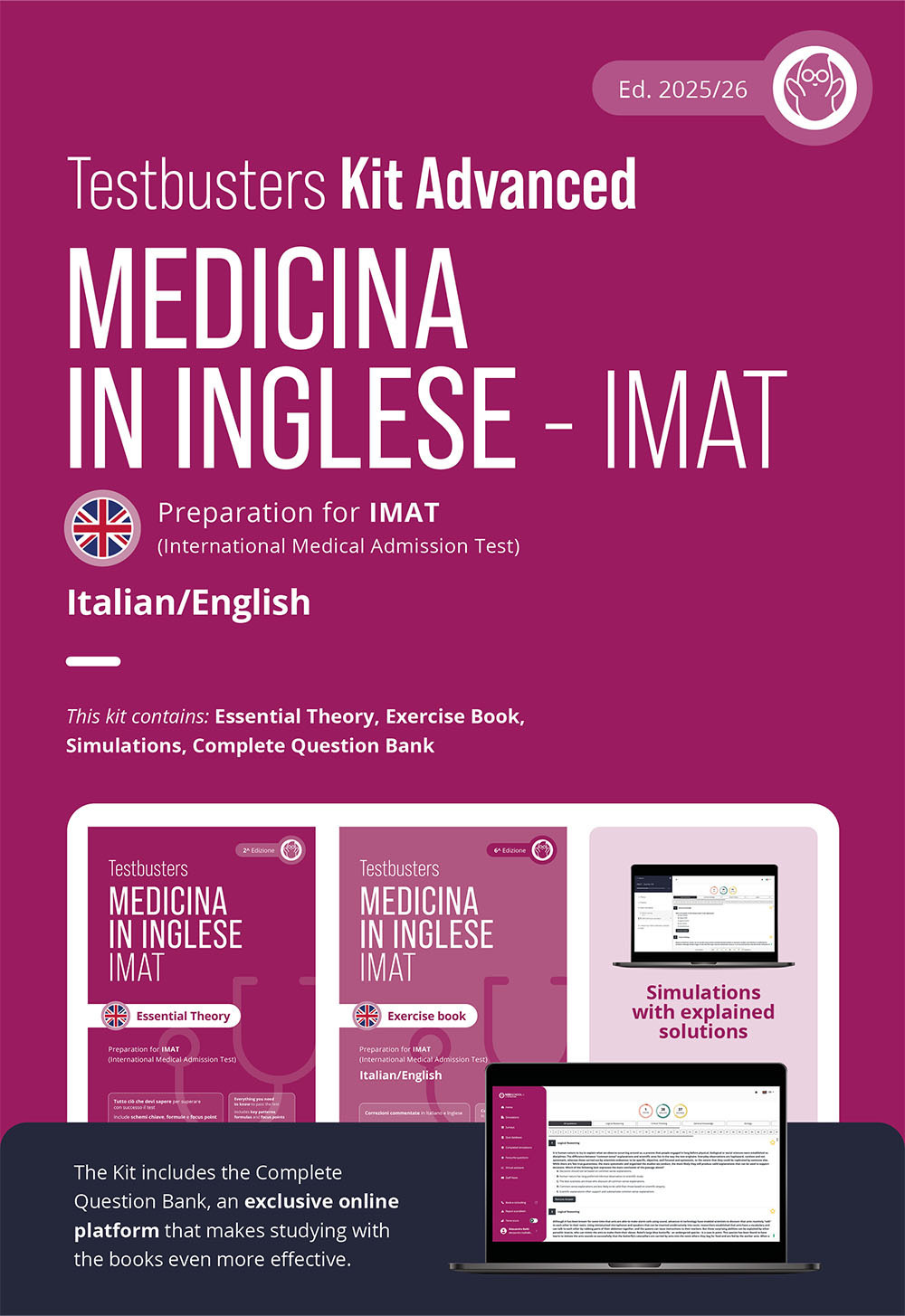 Testbusters. Test di medicina in inglese IMAT. Kit advanced. Con Complete Question Bank. Con simulazioni commentate