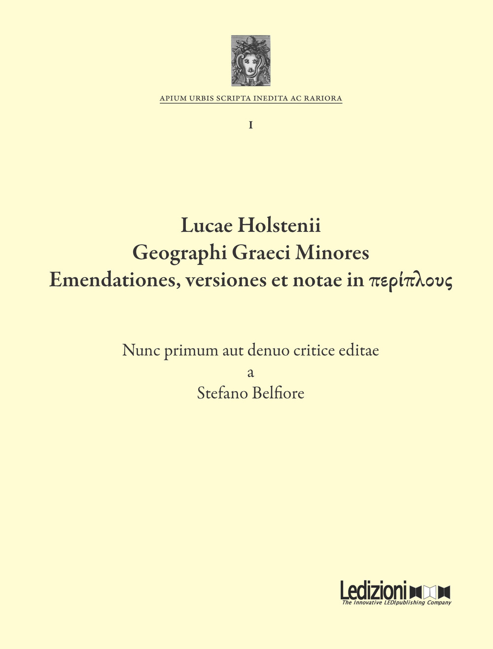 Lucae Holstenii Geographi Graeci Minores Emendationes, versiones et notae in ??????o??