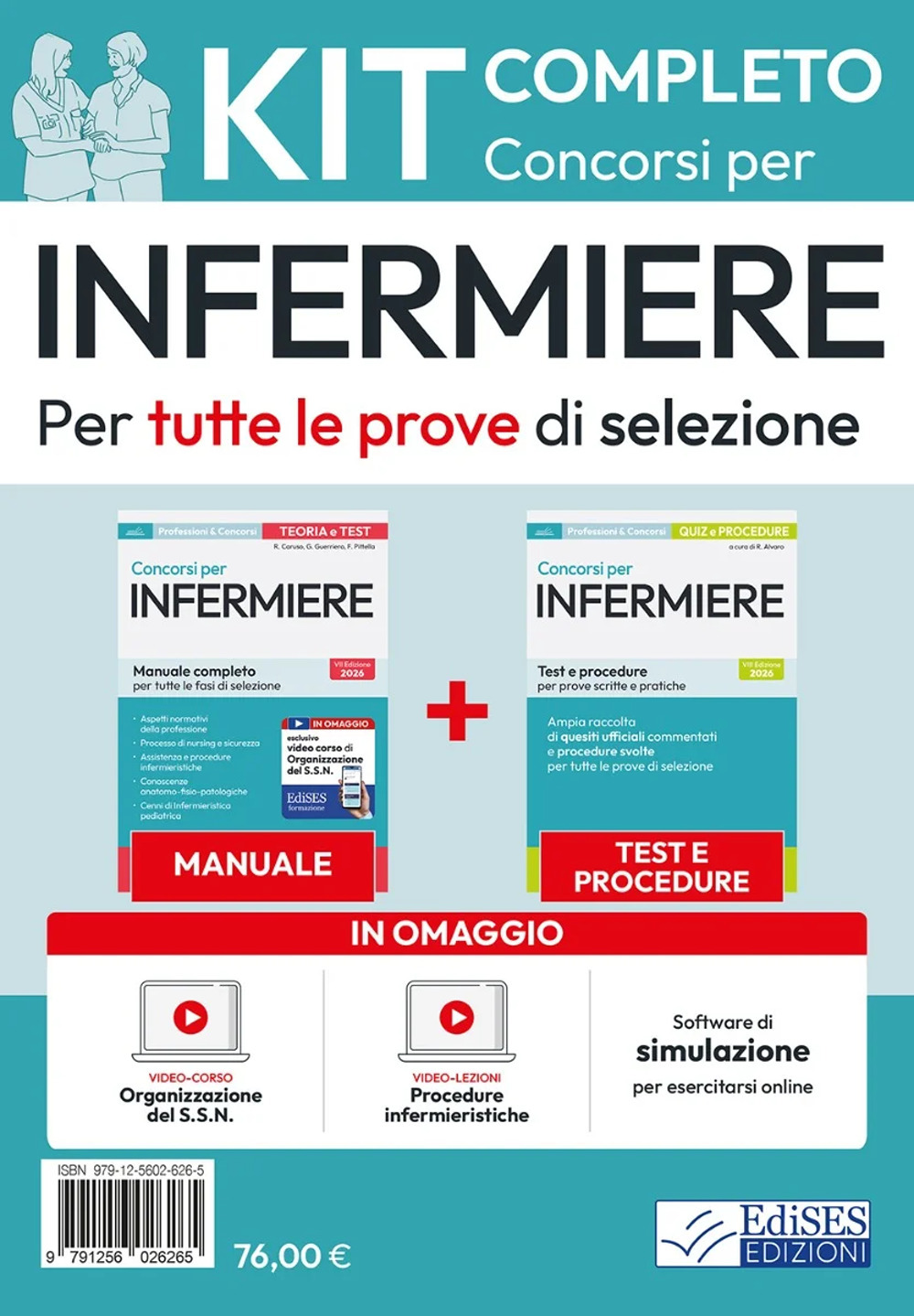 Kit completo dei concorsi per infermieri. Con espansione online. Con software di simulazione