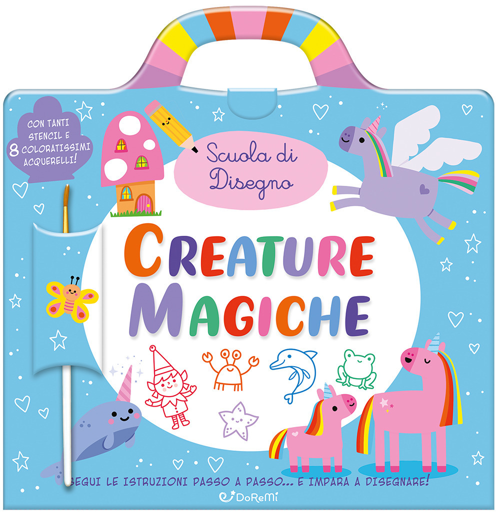Creature magiche. Ediz. a spirale. Con 8 acquerelli. Con pennello. Con stencil