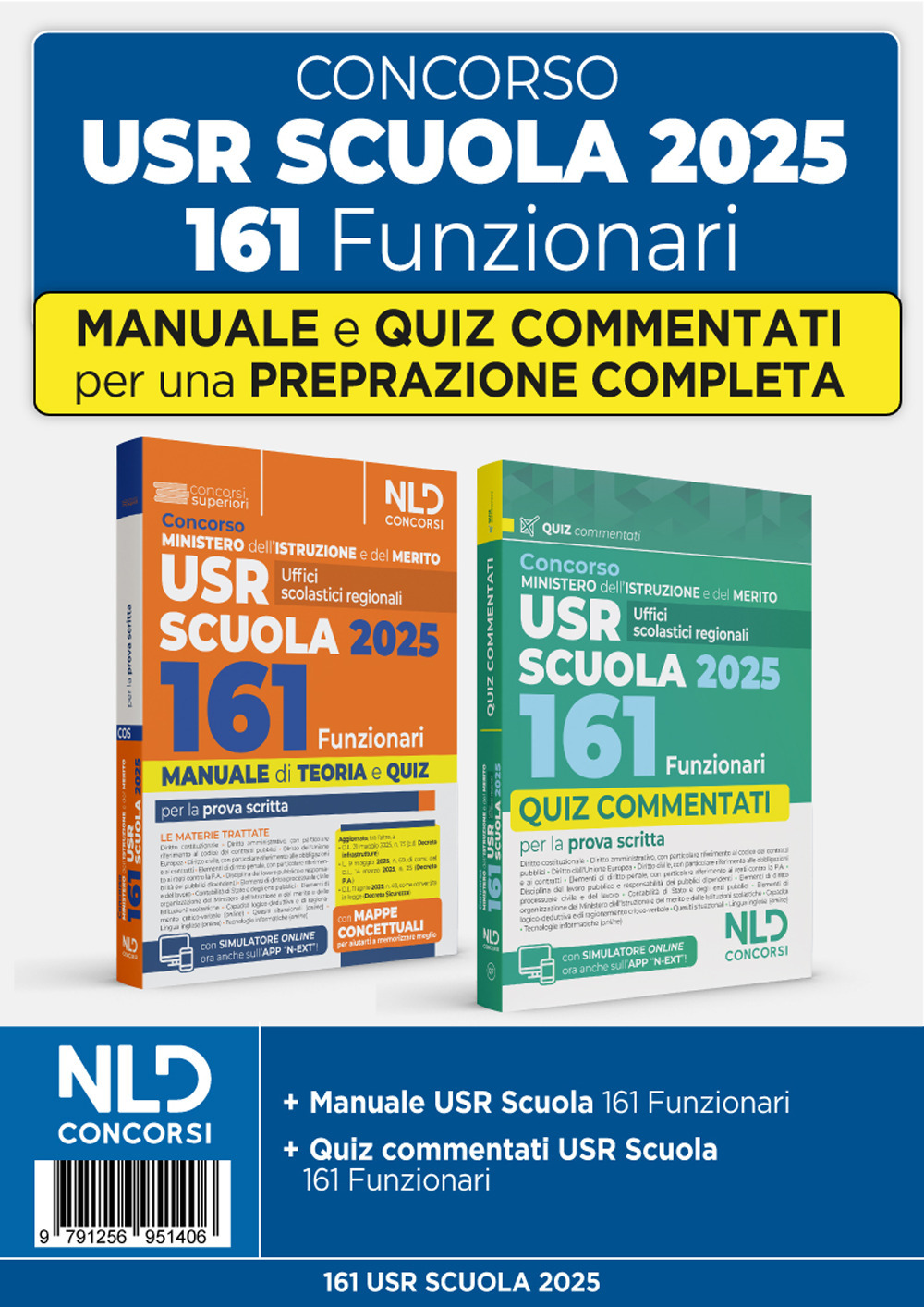 Kit concorso 161 USR Ministero dell'istruzione con manuale + quiz commentati 2025. Con espansione online