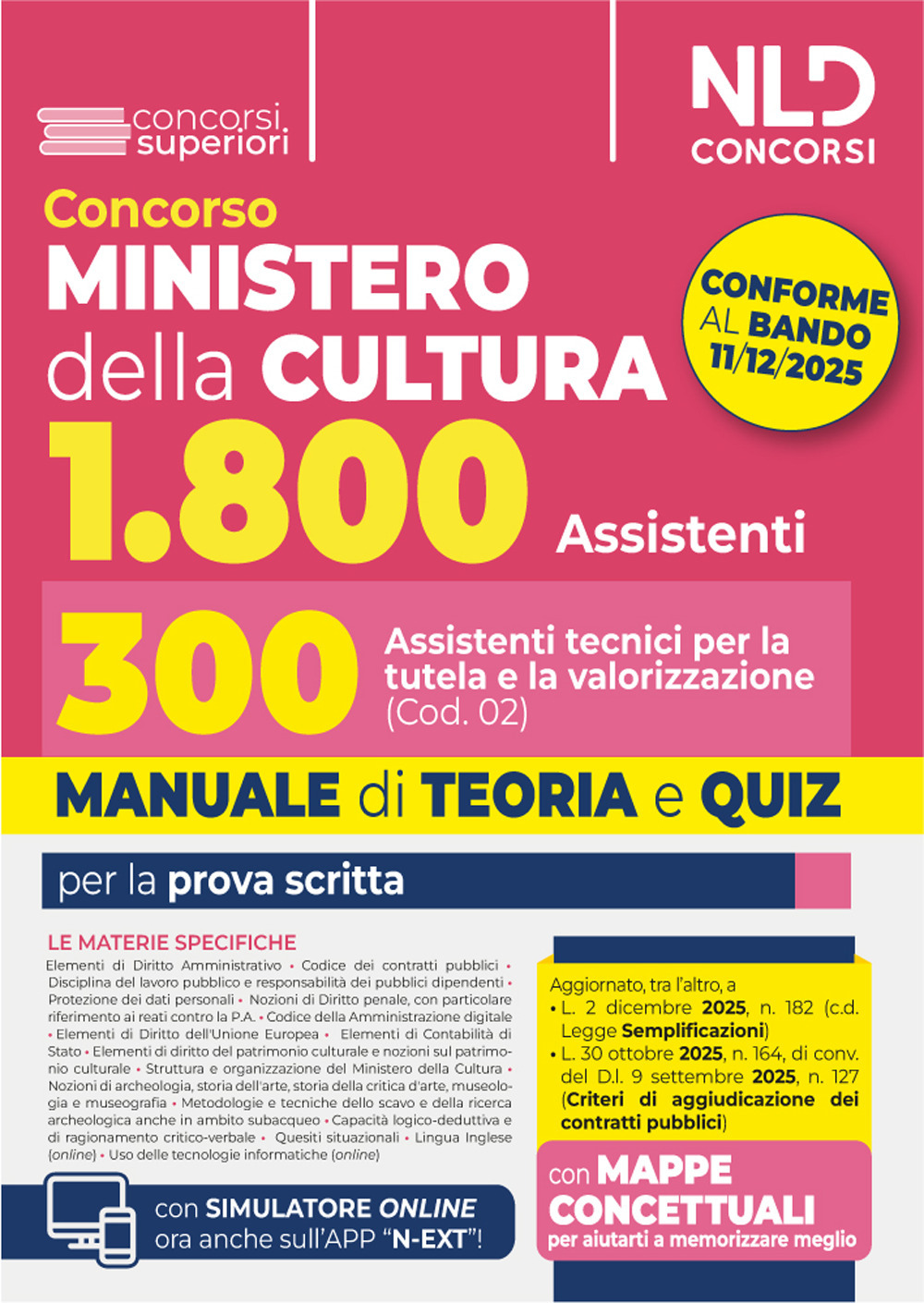 Concorso Ministero della Cultura 1800 posti. 300 assistenti tecnici per la tutela e la valorizzazione del patrimonio culturale (Cod. 02). Manuale di Teoria e quiz