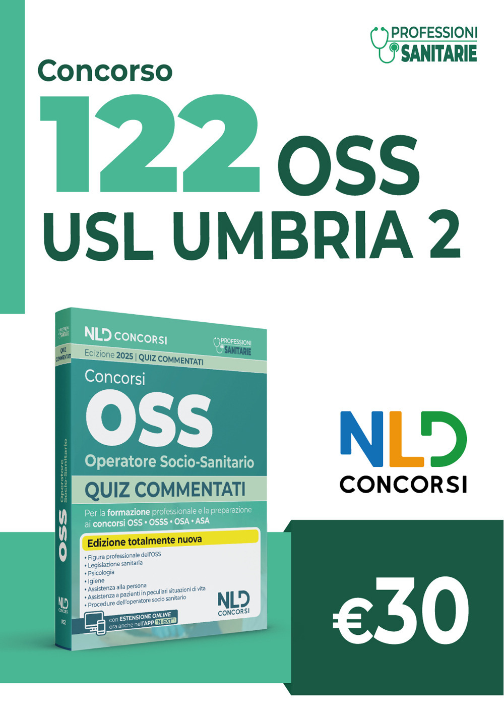 Concorso 122 OSS operatore socio-sanitario Umbria. Quiz commentati per la preparazione al concorso. Con espansione online