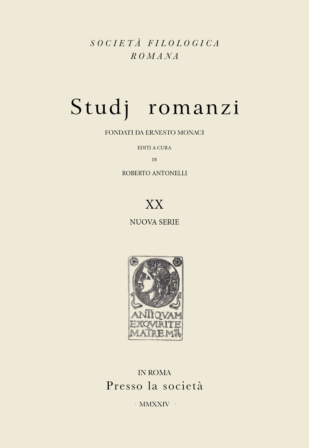 Studj romanzi. Nuova serie (2024). Vol. 20