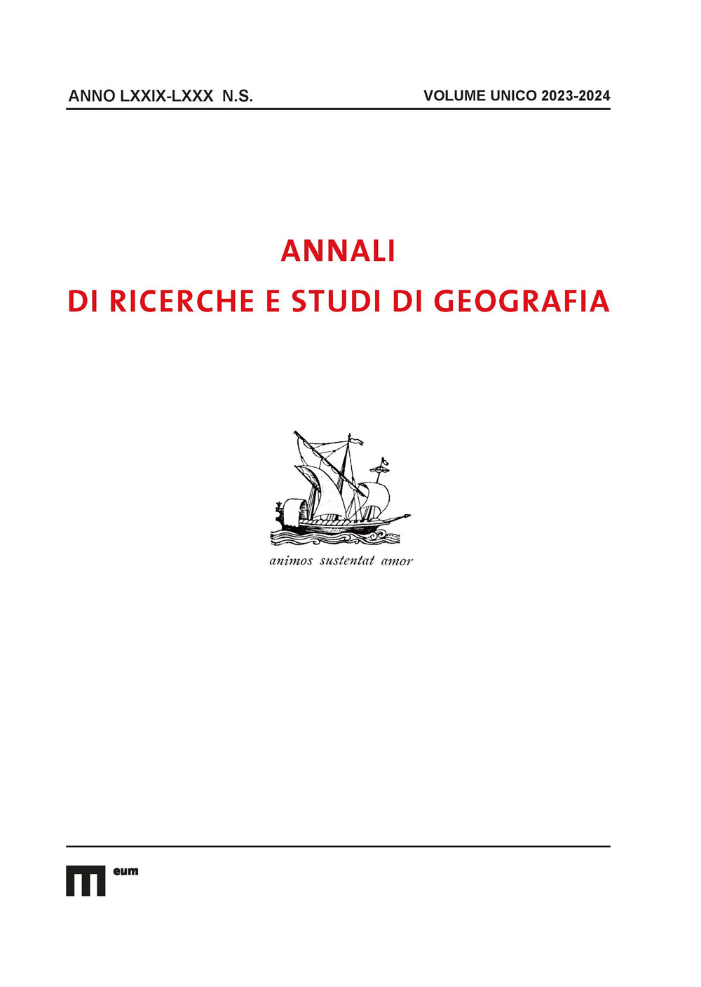 Annali di ricerche e studi di geografia (2023-2024). Ediz. multilingue