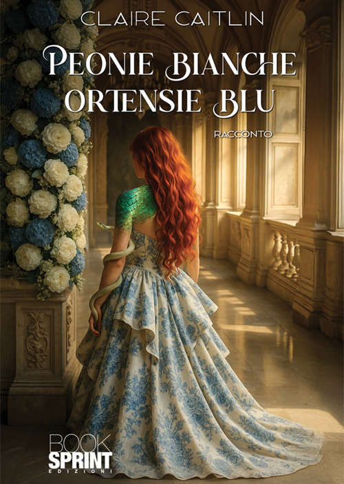 Peonie bianche ortensie blu