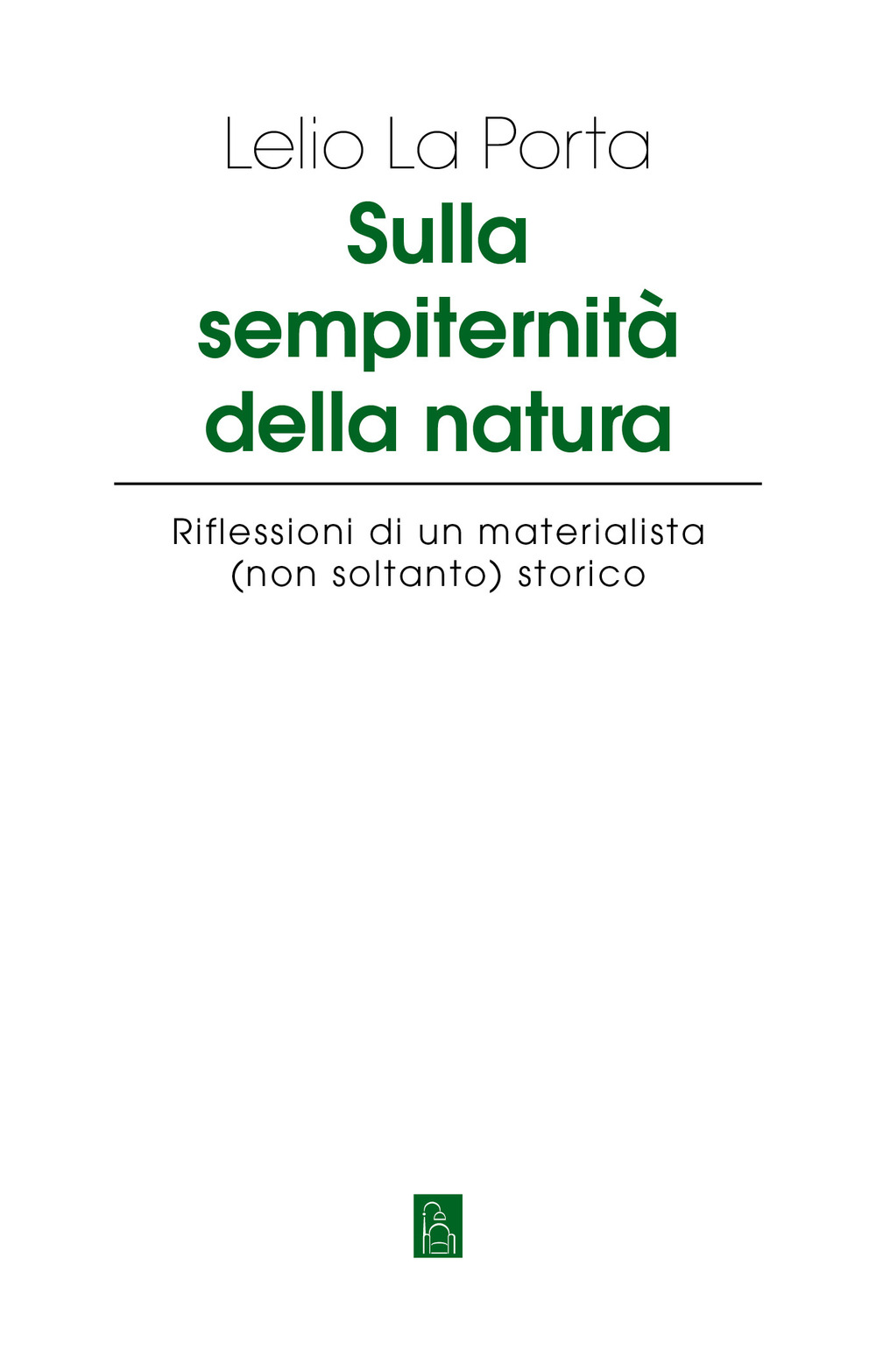 Sulla sempiternità della natura