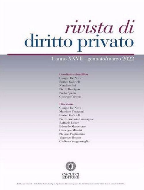 Rivista di diritto privato (2022). Vol. 1