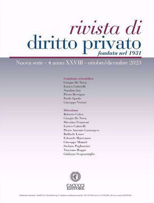 Rivista di diritto privato (2023). Vol. 4